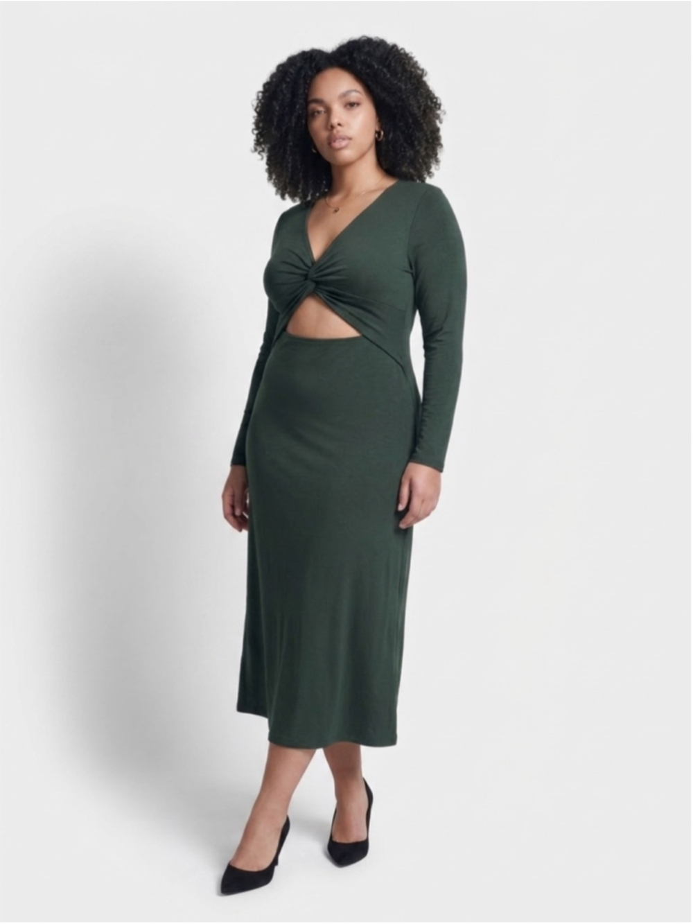 Old Navy Green Midi Dress Size Medium